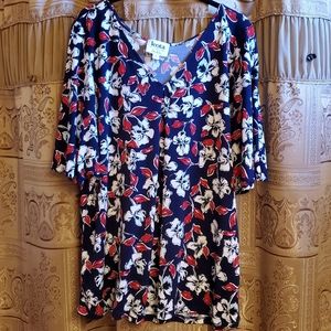 🔴⚪🔵Dia & Co Leota Blouse-Red,Wt & Blue (1L)
